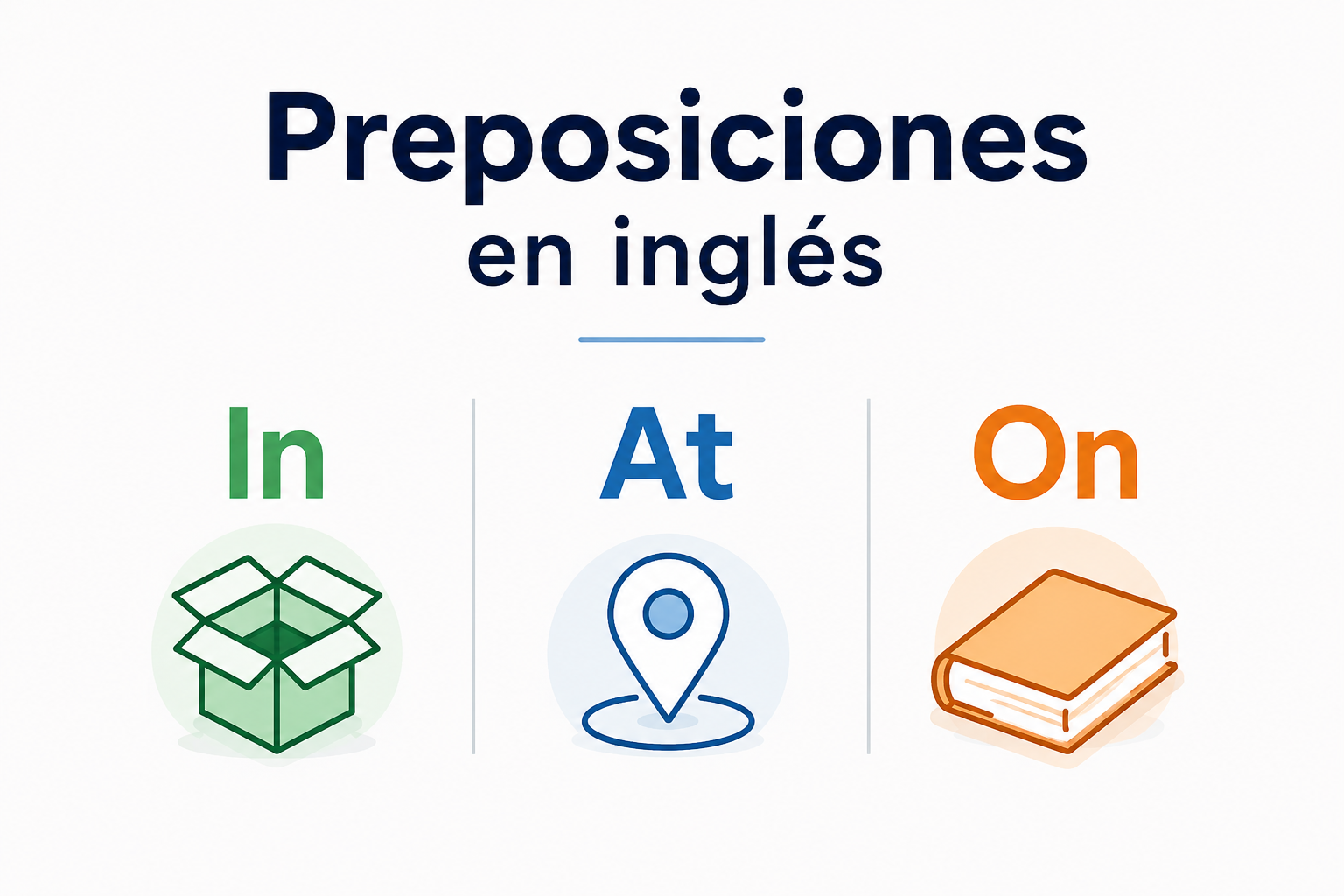Preposiciones en inglés: guía completa de AT, ON, IN